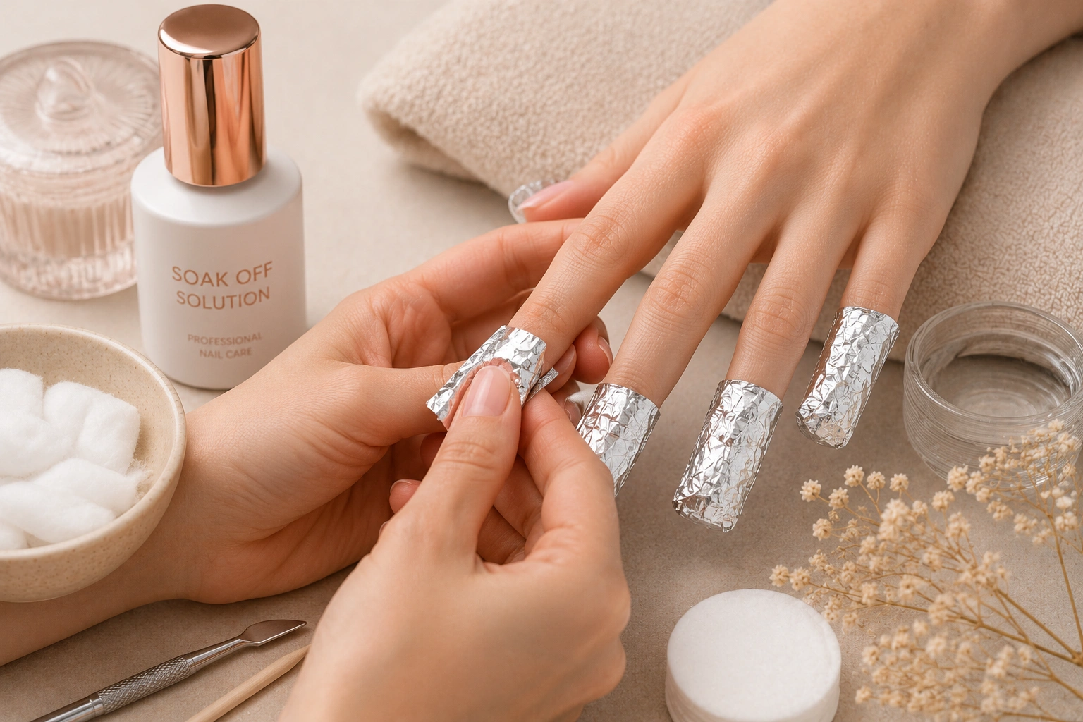 Professional nail soak-off service at Disha's Nails Chelmsford